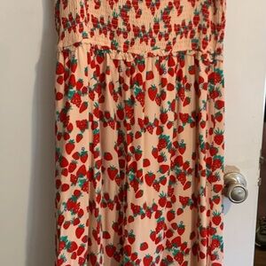 Strawberry Print Maxi Dress